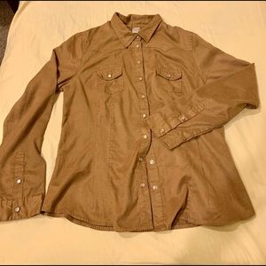 Brown button down shirt